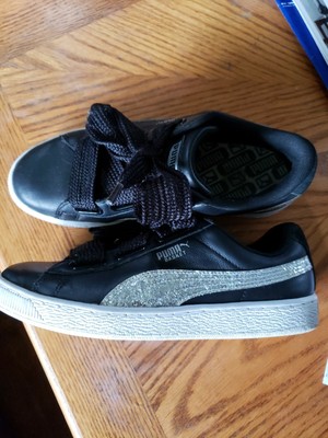 puma basket heart glitter sneaker