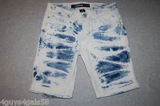 Girls Jean Shorts STONEWASHED BERMUDA White Blue Denim 5 POCKET Adj Waist SIZE 5