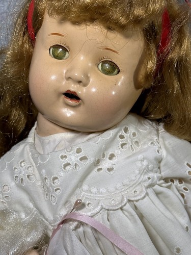 PUPPE REITER 1920’s-1930’s BABY GIRL WITH DOLL APPR 24” VINTAGE - Bild 3 von 22