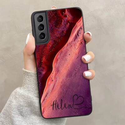 Marble Personalised Name Phone Case Slim Cover for Samsung Galaxy S24 S23 FE S22