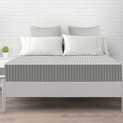 25cm Deep Egyptian Stripe Fitted Sheet Single Double King Super King