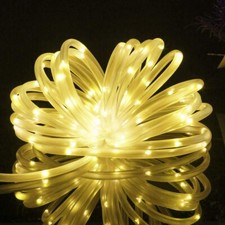 Solar LED Rope Fairy String Strip Lights Outdoor Garden Patio Wedding Decoration