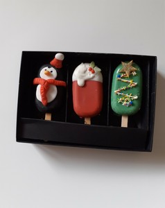 Details about Cake pops box of 3 cakesicles, Christmas cakesicles, cake pops, cakesicle box