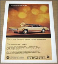 1967 Oldsmobile Toronado Print Ad Car Automobile Advertisement Vintage Gm