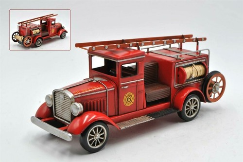 Metal Vintage Fire Truck Model Ornaments Figurine Retro Crafts Old Firetruck - Picture 3 of 3