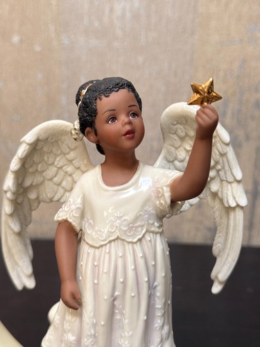 Lenox Wishing on a Star Angel African American Girl Cloud Christmas Sandra Kuck - Picture 3 of 9