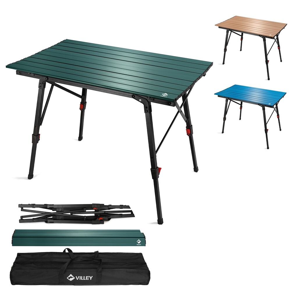 Portable Camping Table with Adjustable Leg Aluminum Folding Beach
