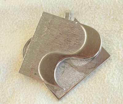Pendentif Vintage DE-COVEN/SWISS - Métal Chromé, Style Années 80