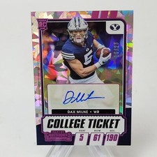 2021 Contenders Draft Picks Dax Milne /23 BYU Cracked Ice Auto Commanders! 