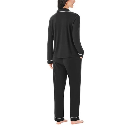 Member's Mark Women's Notch Collar Pajama Set Size XXL Black Soot - Picture 3 of 5