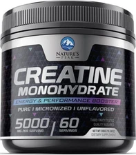 Creatine Powder 5000mg (5g) - Pure Micronized Creatine Monohydrate Supplements