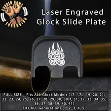 Tribal Bear Paw - Glock Rear Slide Plate Back Plate for Full Sized Glocks Gen1-5