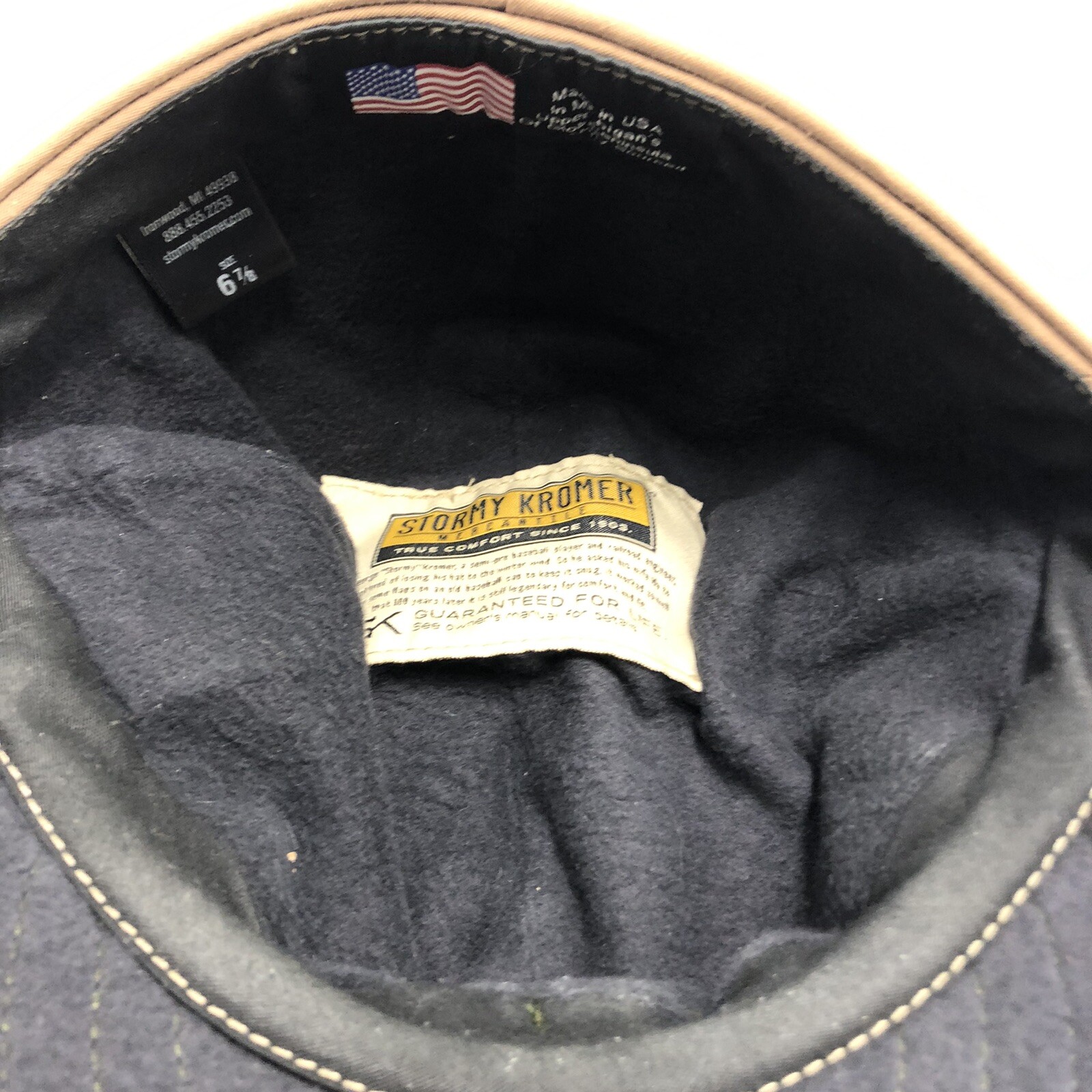 Vintage Stormy Kromer Hunting Hat Cap Size 6 7/8 Green / Gray Wool USA