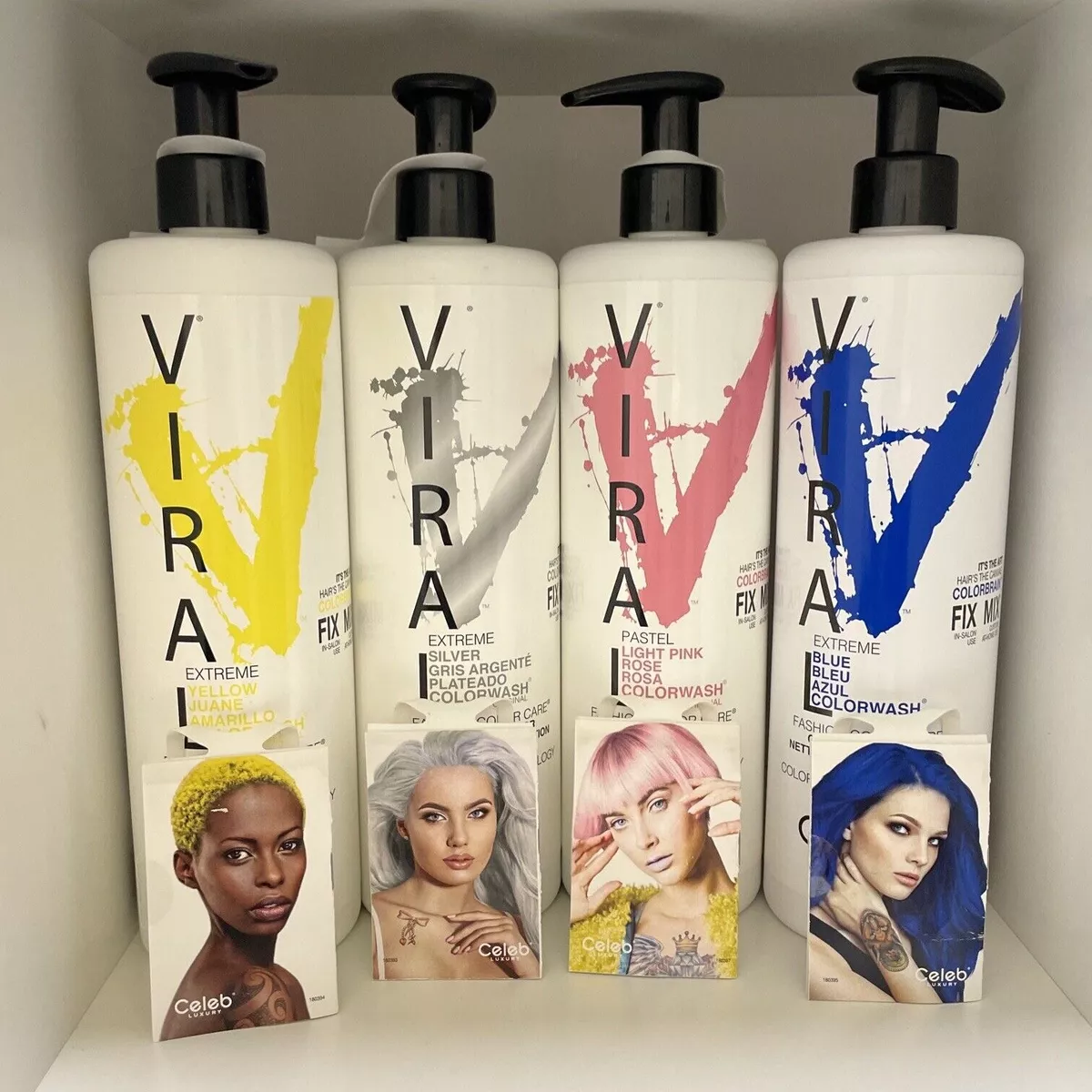 Distribuere Justering Berolige Celeb Luxury Viral BLUE,YELLOW,SILVER,PASTEL LIGHT PINK Colorwash Shampoo  25 oz | eBay