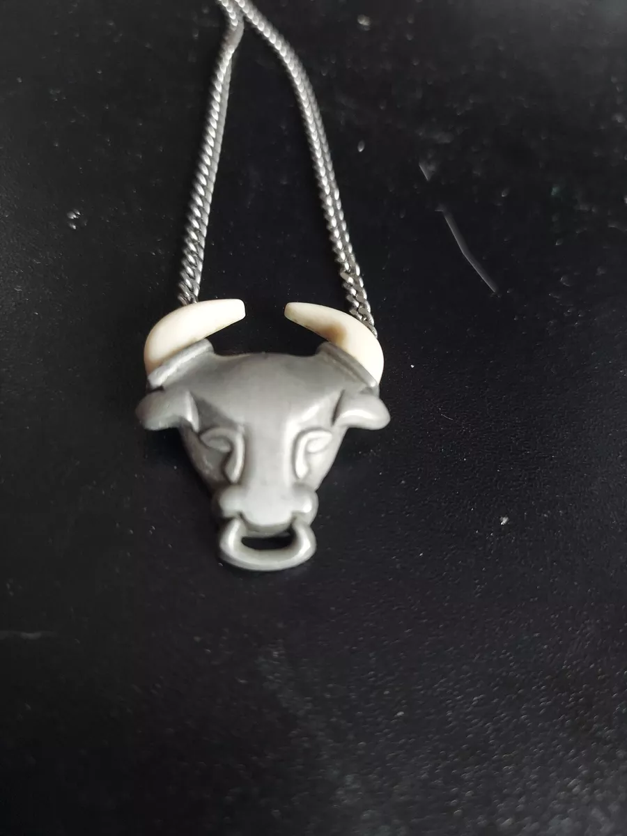 1978 Avon Wild Country Pewter Bull Head Necklace Nice Shape eBay
