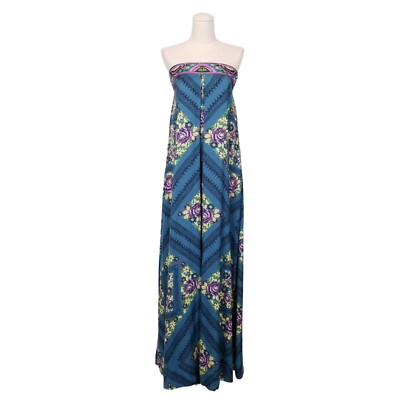 Free People Serendipity Wide Leg Jumpsuit Blue Sz Medium