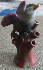 OLD VINTAGE 1940'S-1950'S CERAMIC WINGS UP BIRD FLOWER FROG 6 HOLES