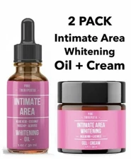 2 Pack - Intimate Area Skin Whitening Bleaching Serum Lightening Oil + Gel Cream
