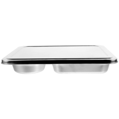 Divided Dinner Plate Stainless Steel Lunch Dinner Plate Divided Tray for Buffet