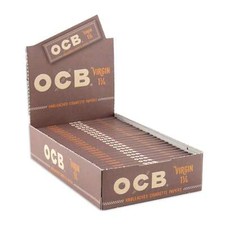OCB Virgin 1 1/4 Rolling Papers 1.25 Unbleached (Full Box of 24 Booklets)