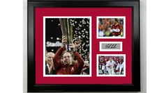 Framed Nick Saban Alabama Facsimile Signature Football 15"x12" 3 Photo Collage