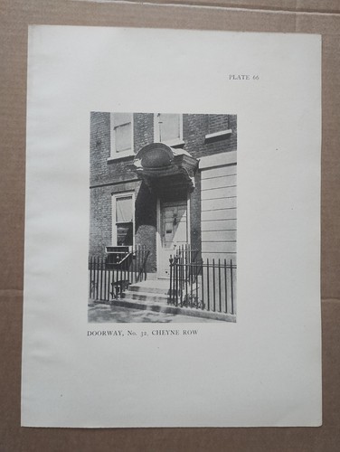 32 Cheyne Row, Chelsea, London - Antique Print - 1913