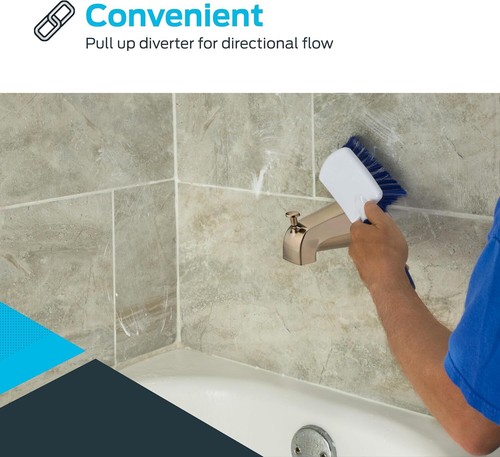 5-3/8 Inch Zinc Bathtub Diverter Spout, 1/2 Inch IPS Pipe, Brushed Nickel Finish - Picture 5 of 11