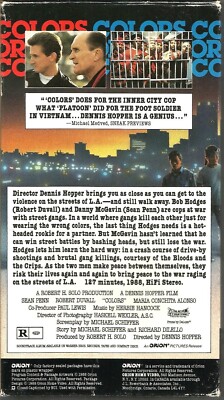Colors VHS 1988 Sean Penn Robert Duvall Maria Conchita Alonso