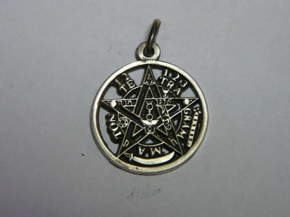 PENTAGRAMMA ESOTERICO PENDENTE IN ARGENTO Brunito 925 Sterling Silver