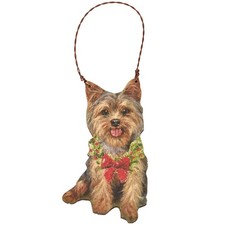 Primitives by Kathy Yorkie Dog Christmas Ornament Rustic Terrier Gift Decor