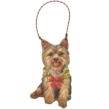 Primitives by Kathy Yorkie Dog Christmas Ornament Rustic Terrier Gift Decor