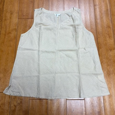 #ad Kleen Womens 100% Linen Tank Size XL Lagenlook Boho Minimalist Casual Coastal $23.00