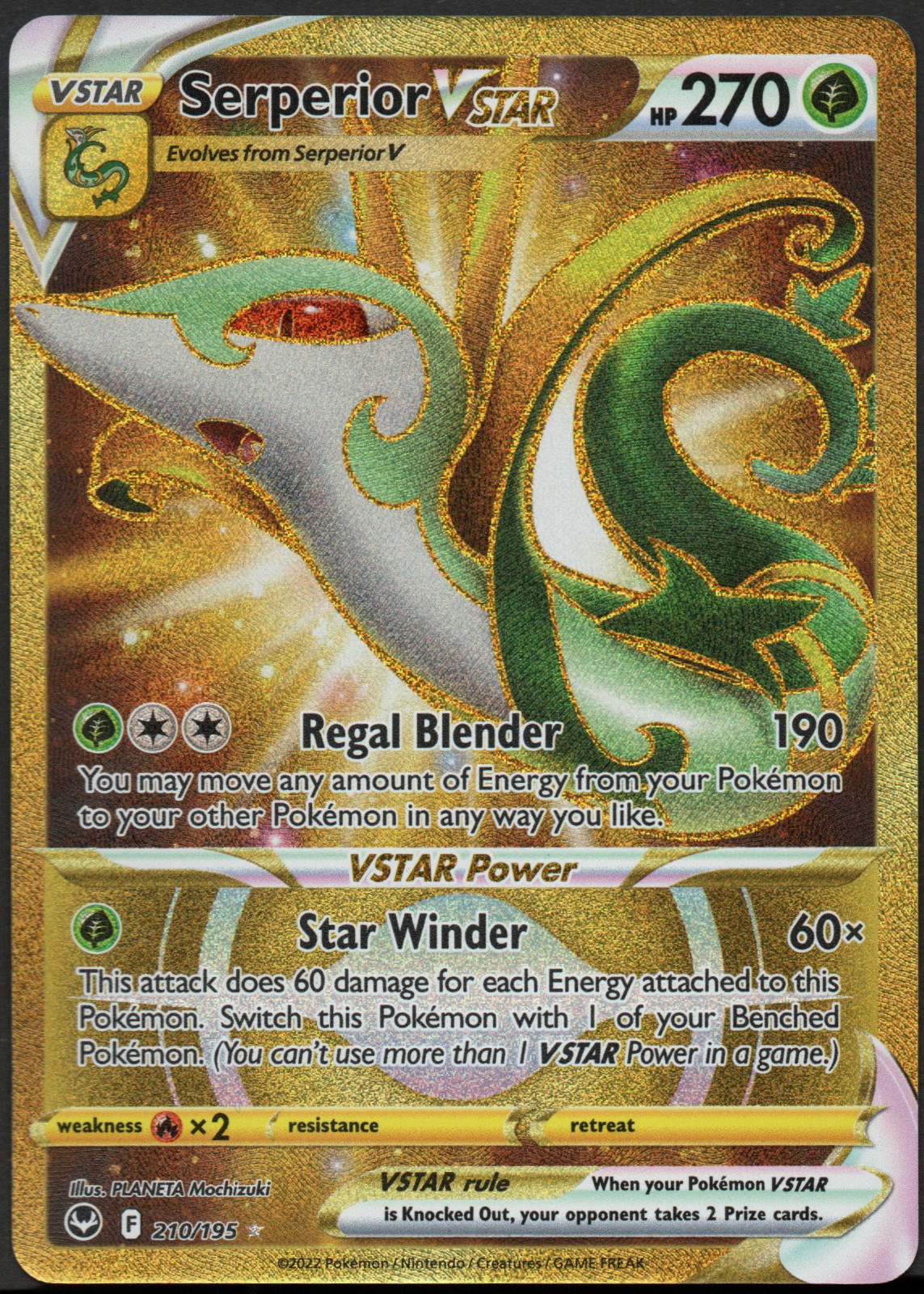 Serperior VSTAR 210/195 Full Art Pokemon Silver Tempest NM