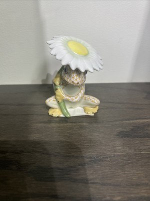 Herend Flower Frog Butterscotch 