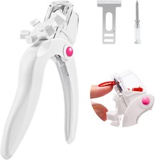 Nail Clippers for Acrylic Nails, White Adjustable Stainl