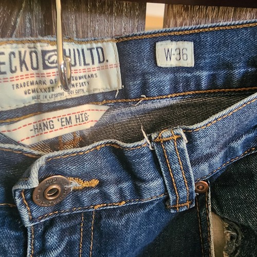 Ecko Unltd Jeans Men's 36x32 Blue Denim Jeans Relaxed Fit Hang Em High Straight - Picture 4 of 10