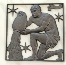 Lauchhammer Eisen Kunstguss  Plakette Sternbild Sternzeichen " Wassermann "