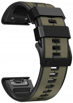 22mm Silikon-Armband f. Fenix 5 Plus Quickfit oliv-schwarz