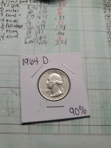 1964-D Washington Quarter ~ GEM BU UNC ~ Fresh From OBW Roll ~ 90% Silver