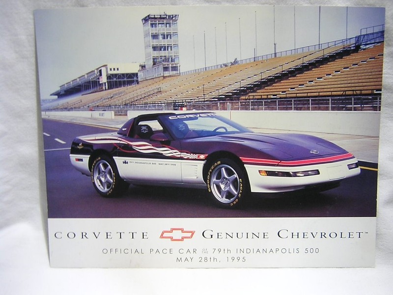 Official Pace Car 79th Indianapolis 500 1995 Corvette Chevy 8.5x11" Spec Photo