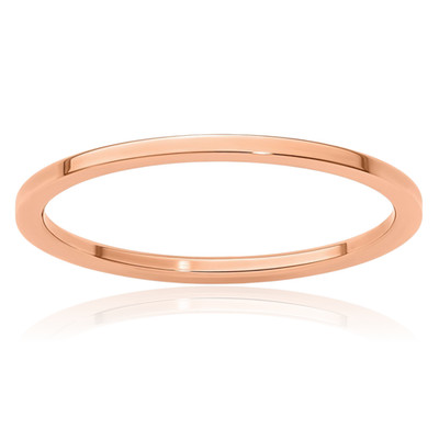 10K Solid Rose Gold Flat 1.2mm Slim Stackable Plain Wedding Band Ring Polished