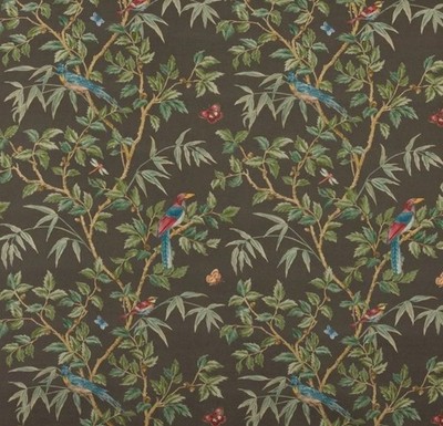 COLEFAX & FOWLER CURTAIN FABRIC 'ASHDOWN - BLACK' 5.5 METRES LINEN BLEND