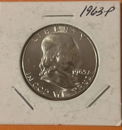 1963 50C Franklin Half Dollar 90% Silver. High Grade Gem Beautiful Luster