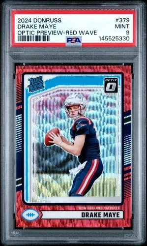 2024 PANINI DONRUSS OPTIC PREV-RED WAVE #379 DRAKE MAYE ROOKIE RC PSA 9