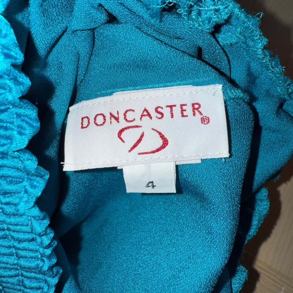 Blusa de seda Y2K años 90 Top 4 lazo satinado azul años 90 dinero antiguo silenciosa lujo ajustada Foto 4 de 4