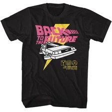 Back To The Future Bright Graphic Black Movie Shirt
