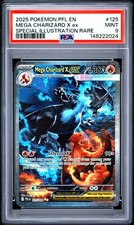 2025 POKEMON PFL SPECIAL ILLUSTRATION RARE #125 MEGA CHARIZARD X EX PSA 9