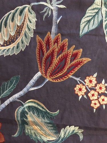 98cm x 127cm ZOFFANY "Anjolie De Novo" Embroidered Linen fabric Persian - Picture 12 of 14