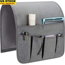 Remote Control Holder Sofa Organizer Anti-Slip Storage Linen Multi-Pocket New