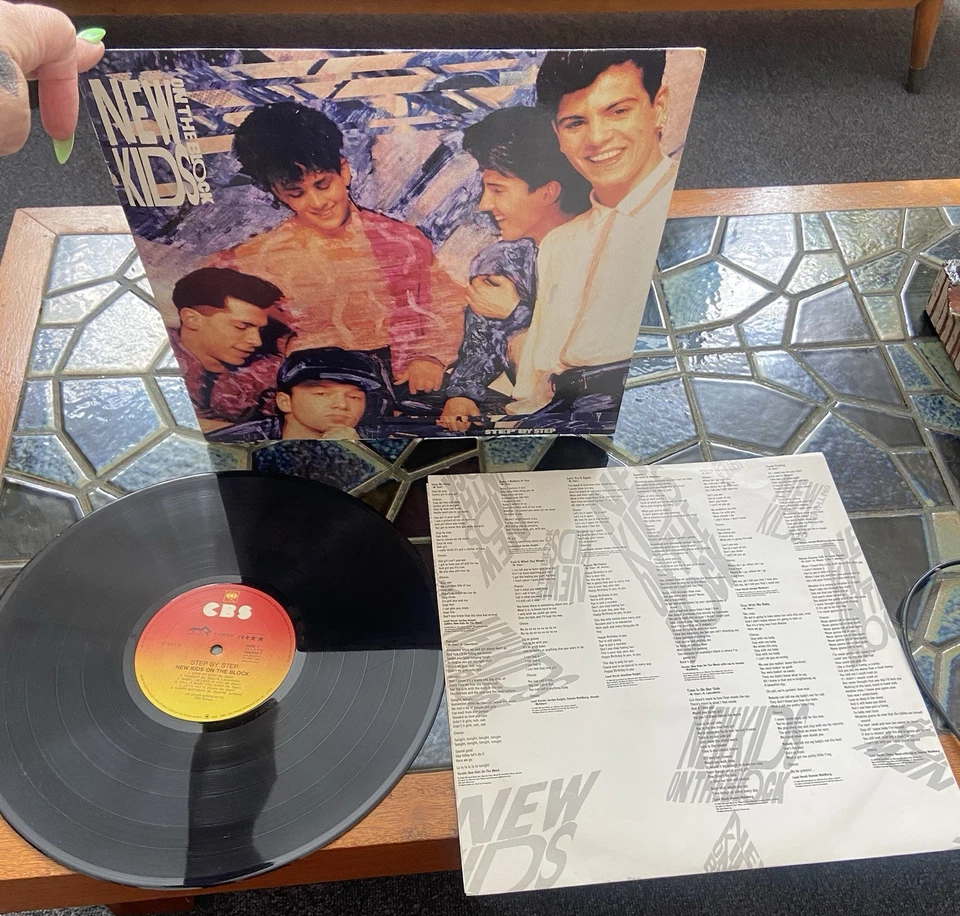 NEW KIDS ON THE BLOCK Step By Step Vinyl Lp Record Album + Lyrics 1990 Vintage - Image 3 of 4